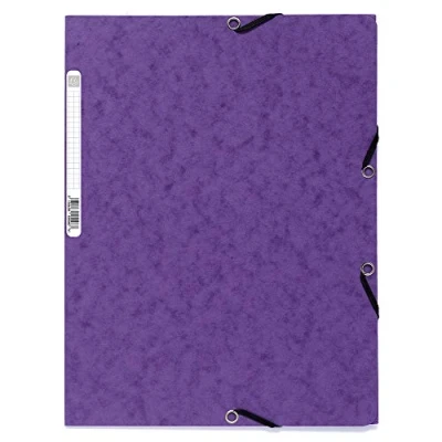 Bild av Exacompta Ref. 55510E Förpackning med 10 elastiska mappar fickor 3 flikar i glansigt kort 400 g/m2 mått 24 x 32 cm för A4 dokument olika färger
