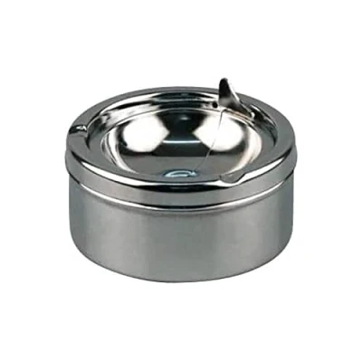 Bild av kogu Lutaska med lock, askkopp för utomhusbruk, lutande askkopp, rostfritt stål, vindaskkopp krom, 11 cm diameter