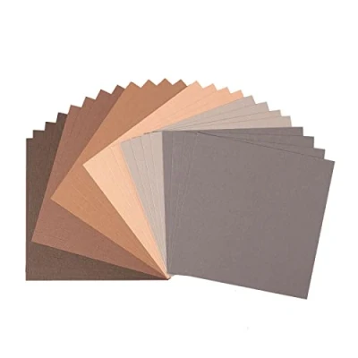 Bild av Florens Cardstock texturerad flerfärgad färgade korttillbehör 15 x cm brun 24 ark färgat papper för scrapbooking, korttillverkning och annat pappershantverk 216 gsm