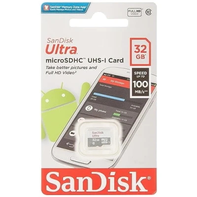 Bild av SanDisk Ultra microSDHC 32GB, up to 100MB/s, Class 10, UHS I, Full HD video