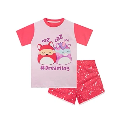 Bild av Squishmallows Kort Pyjamas för Flickor Långärmade Nattkläder Rosa 146