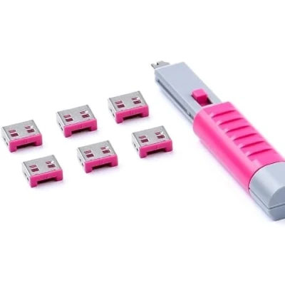 Bild av Smartkeeper UL03PKPK, Portblockerare + nyckel, USB Type A, Rosa, 1 styck, Polypåse, 130 mm