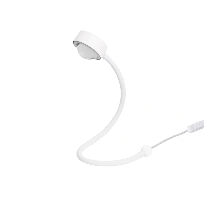 Bild av LIGHTME bordslampa Powerlens Snake, vit, flexibel arm
