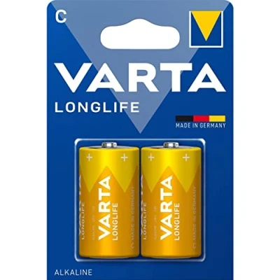Bild av VARTA Longlife Batterie C (LR14) är ett alkaliskt batteri i 2 pack Perfekt för fjärrkontroll radio väckarklocka och klocka