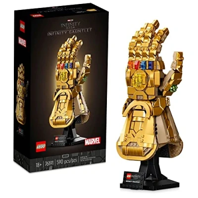 Bild av LEGO Marvel Infinity Gauntlet 76191 samlarobjekt byggsats; Thanos höger hand handske modell med evighetsstenar (590 delar)