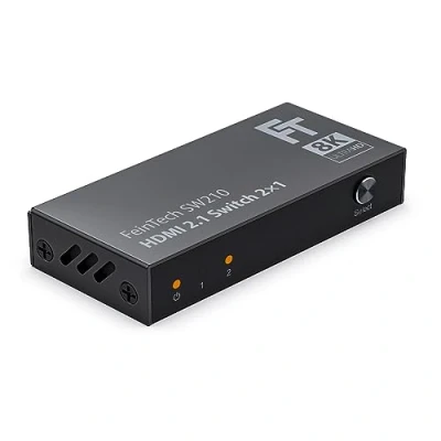 Bild av FeinTech SW210 HDMI switch 4k, 120 Hz, 2 i 1 Out eller in dubbelriktad, 8K, 48 Gbps, 2.1 switch, splitter, distributör, stöder HDR, ALLM och Dolby Vision, HDCP 2.2 &amp; 2,3
