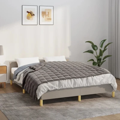 Bild av vidaXL tyngdtäcke grå 152x203 cm 11 kg tyg, filt, sängkläder, för ångest, filtar, täcke lugnande ångestfilt, tung filt