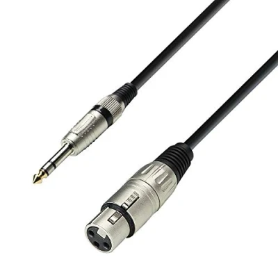 Bild av K3 BFV 0100 mikrofonkabel XLR hona till 6,3 mm jack stereo 1 m