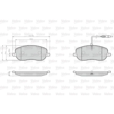 Bild av VALEO 872261 Jeu de plaquettes frein Essieu avant contact signal d&#039;usure inclus sans kit vis fixation, pour conditions d’usage difficiles