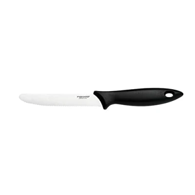 Bild av Fiskars tomatkniv, Essential, total längd: 23 cm, rostfritt stål / PP plast, svart, 1065569
