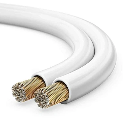 Bild av sonero® 20 meter 2 x 4,00 mm² CCA högtalarkabel/boxkabel, färg: vit