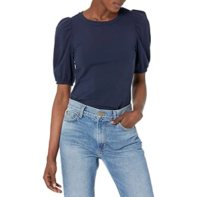 Bild av Amazon Essentials dam klassisk passform puff kortärmad rund hals t shirt, marinblå, XX Large