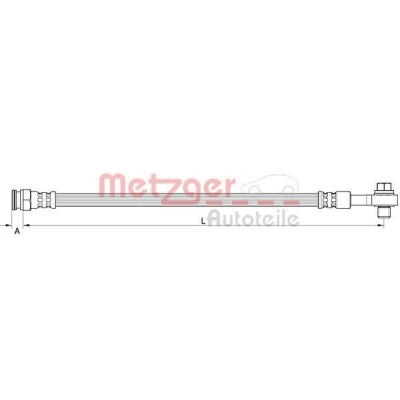Bild av METZGER 4111619 Flexible De Frein Essieu avant gauche, droit 427 OPEL: Corsa D 3/5 portes, Adam, E portes