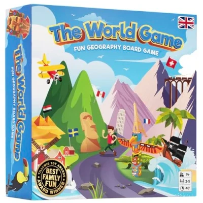 Bild av The World Game Världsspelet Roligt Geografispel Pedagogiskt Spel för Barn och Vuxna Tufft Lärande Presentidé Tonårspojkar Flickor, 2 5 Spelare Engelska