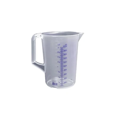 Bild av Hünersdorff 937000 Graduated Can with Closed Handle, White/Blue, 2000 ml