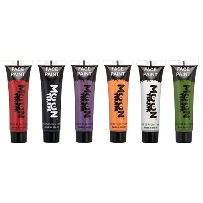 Bild av Moon Terror Halloween ansiktsfärg, kroppsfärg, SFX make up, specialeffektmakeup, 12 ml (set med 6 st)