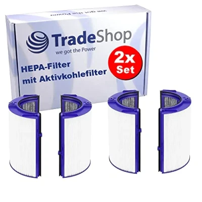 Bild av 2x Trade Shop HEPA filter med aktivt kolfilter kompatibel Dyson TP07 TP08 TP09 TP7A PH3A ersätter 97034101 96543201 / luftrenarfläkt