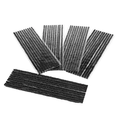 Bild av Punkteringsreparationssats cykeldäck, slanglöst däckreparationssats, reparationssats för bildäck punktering, 3,5 x 200 mm gummidäck reparationsremsor buss lastbil motorcykel cykel (svart, 50 st)