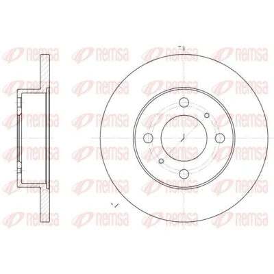 Bild av REMSA 61117.00 Disque de frein Essieu avant 233,9, 233,9 13 4 plein MITSUBISHI: COLT