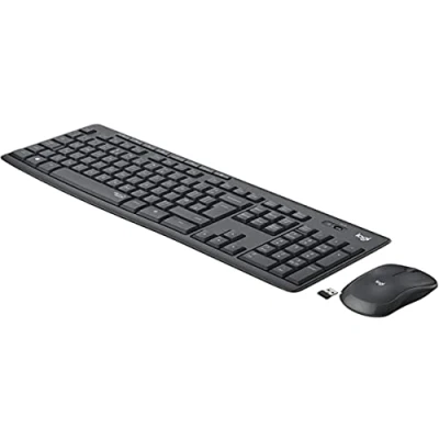 Bild av Logitech MK295 trådlöst tangentbordsmusset med SilentTouch teknik, shortcut knappar, optisk spårstyrning, Nano USB mottagare, fördröjningsfri trådlös anslutning, ESP QWERTY layout grafit