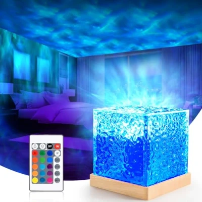 Bild av SUPPOU Stjärnprojektor, rippel vattenprojektor, galax, 16 färgeffekter, sovrumsdekoration, nattlampa för barn, 360 rotation, fjärrkontroll, galaxprojektorlampa, presenter