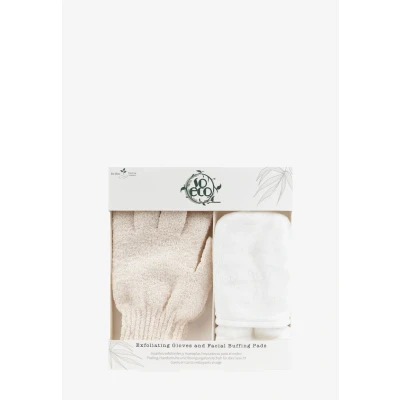 Bild av SO ECO Exfoliating Gloves AND Facial Buffing PADS Ansiktsvårdsset, Storlek: One Size, White