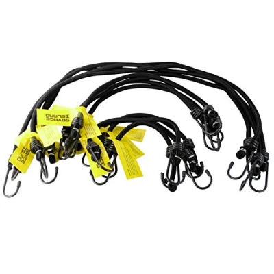 Bild av Savage Island elastiska bungees snören bungee militär armé Basha remmar varietspaket 4 x 12, 18 + 30 (svart)