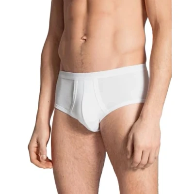 Bild av Calida Midislip Twisted Cotton boxershorts för män, Vit (Weiss 001), S