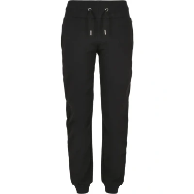 Bild av Urban Classics Damjoggingbyxor av ren ekologisk bomull med manschetter på benet, sportbyxor för kvinnor hög midja, finns i många färger, storlekar XS 5XL, svart, 4XL