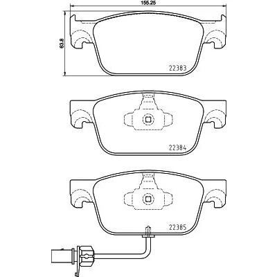 Bild av HELLA 8DB 355 024 951 Jeu de plaquettes frein contact signal d&#039;usure inclus AUDI: A4 B9 Avant, Berline, A5 Sportback