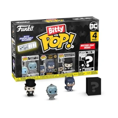 Bild av Funko Bitty POP! Batman 85th Freeze 4PKand A Surprise Mystery Minifigur 2,2 cm (0,9 tum) DC Comics samlarobjekt Stapelbar displayhylla ingår Presentidé Partypåsar Strumpa