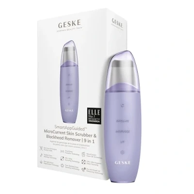 Bild av Geske Microcurrent SKIN Scrubber Blackhead Remover 9 IN 1 Electronic Tools SMARTAPPGUIDED Ansiktsvård tillbehör, Storlek: One Size, Purple