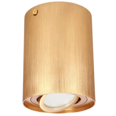 Bild av EDO Taklampa SKAND 1 Spotlight 1xGU10 Uttag Aluminium 1x35 W Rund Takstrålkastare Ytmontering Takspot Guld Ytmonterad Strålkastare Underskåpslampa för Vardagsrum Kök Hall