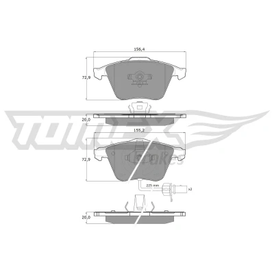 Bild av TOMEX brakes TX 14 23 Jeu de plaquettes frein Essieu avant contact signal d&#039;usure inclus AUDI: A6 C6 Avant, A4 B7 Berline