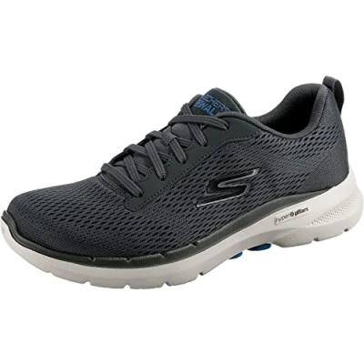 Bild av Skechers Go Walk 6 Avalo Road löparskor för män, Träkol textil syntetisk, 45.5 EU