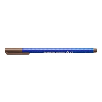 Bild av Staedtler 323 77 Fasermaler Triplus Farbe Dreikantschaft im Kartonetui, auswaschbar, circa 1 mm, 10 Stück, Tabakbraun