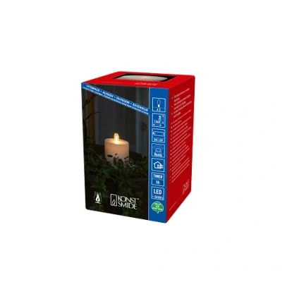 Bild av Konstsmide Christmas LED ljus IP44 krämvit slät Höjd 13cm