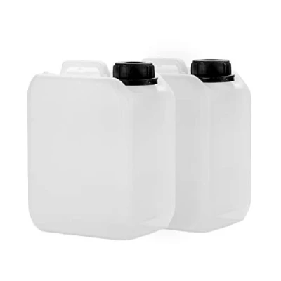 Bild av 2 x 2,5 l behållare av HDPE, med lock DIN 45 mm och UN godkänd, vattenbehållare, livsmedelssäker