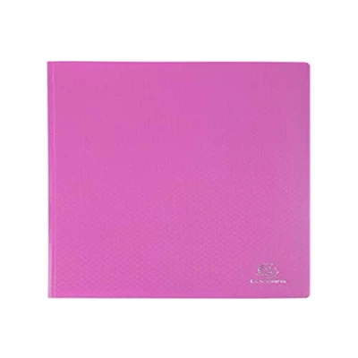 Bild av Exacompta Ref. 88827E 1 OPK dokumentskydd 80 släta kristallfickor 160 vyer för A4 format storlek 24 x 32 cm halvstyvt polyproomslag rosa färg