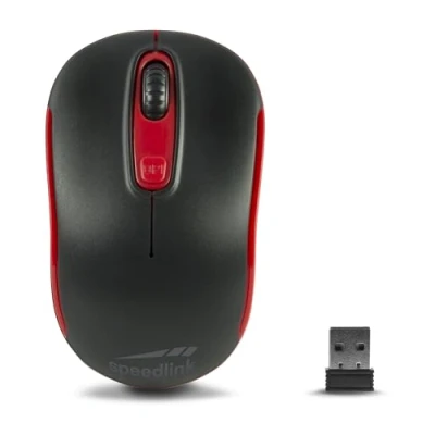 Bild av Speedlink CEPTICA Mouse Wireless Trådlös mus för kontor/hemmakontor, 10 m räckvidd, dpi brytare, PC, bärbar dator, svart röd