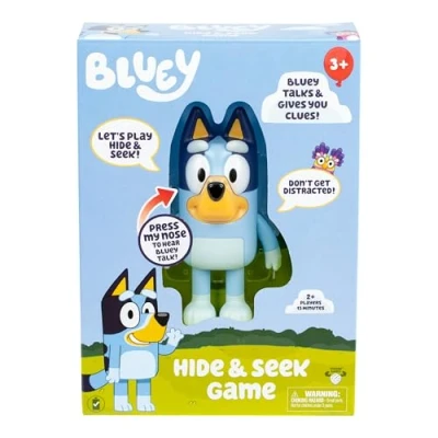Bild av Bluey Hide &amp; Seek Game, Dölj figuren och tryck på hennes näsa för att starta den inbyggda timern, samtal fnissningar hjälpa barn hitta henne, när de hittas, kan barnen dansa till