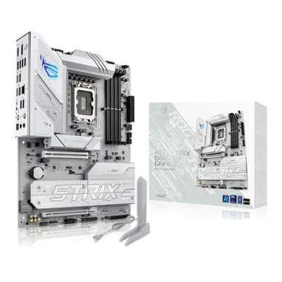 Bild av ASUS ROG Strix B860 A Gaming WiFi, ATX moderkort, förberedd för PC med avancerad AI, 14 + 1 2 steg effekt, DDR5, PCIe 5.0, Fyra M.2 kortplatser, WiFi 7, AI Networking II, Aura Sync RGB