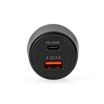 Bild av Billaddare 65 W 2,0/3,0/3,25 A antal utgångar: 2 port typ: USB A/USB C automatiskt spänningsval