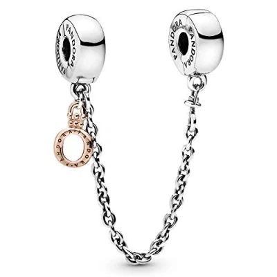 Bild av PANDORA ROSE Charm &quot;Sicherheitskette und baumelnde Krone&quot; 788313 05