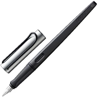 Bild av Lamy joy AL Bläckpenna reservoarpenna med ergonomiskt handtag och polerad stålfjäder i linjebredd 1,9 mm kalligrafifyllmedel dragfjäder inkl. bläckpatron T 10 blå