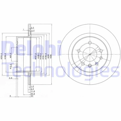 Bild av Bromsskiva DELPHI BG2986