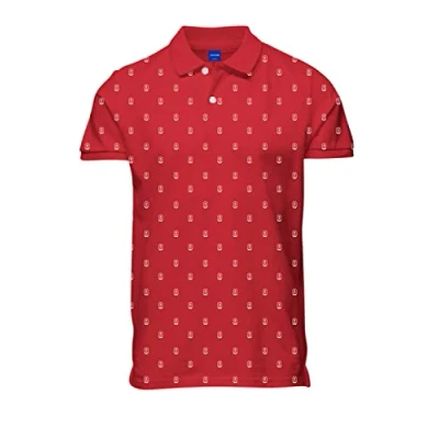 Bild av JACK &amp; JONES Herr JORCOLLECT Polo SS FST pikétröja, Rococco Red, L, Rocococco röd, L