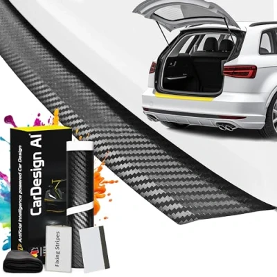 Bild av Stötfångarskydd lämpligt för Skoda Scala 20192027 (5 dörrars kombi): lackskyddsfolie och klösskydd bagageutrymme/stötfångare (kolsvart)