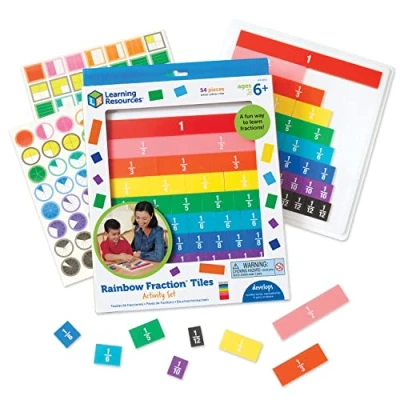 Bild av Learning Resources Rainbow Fraction Plattor Aktiviteter 54 Stycken Set med Bricka
