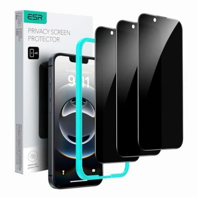 Bild av ESR 3 pack för iPhone 14/iPhone 13/iPhone 13 Pro integritetsskydd, anti spion härdat glas mikroböjda kanter, fodralvänlig